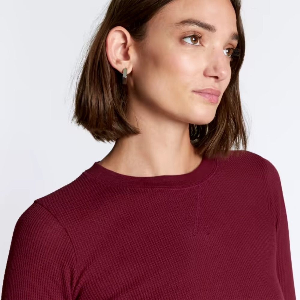 Everlane Organic Cotton Waffle Tee in Brandy